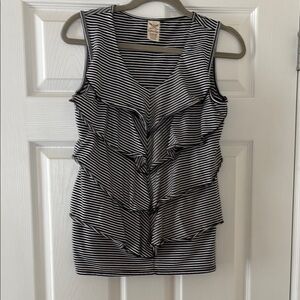 Black and White Striped Sleeveless Top